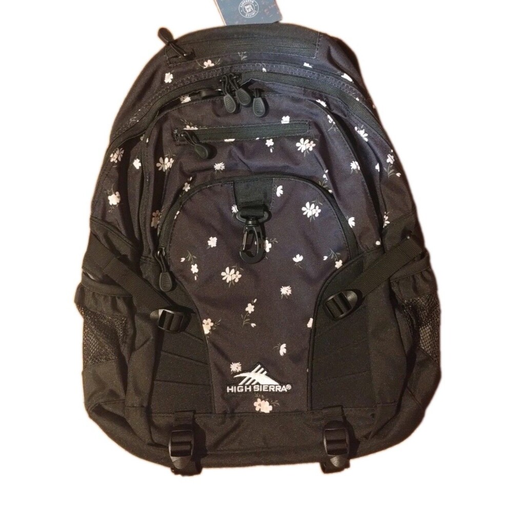 High Sierra Loop Backpack, Large Women's Teen's School Daypack, Floral Black NWT